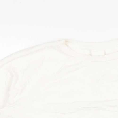 H&M Womens White Polyester Pullover Sweatshirt Size S Pullover