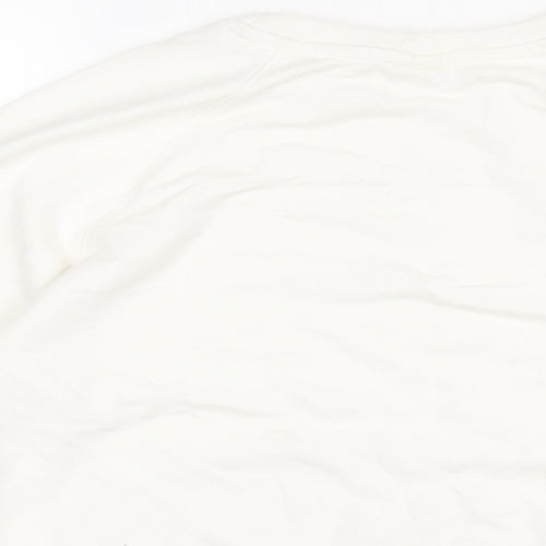 H&M Womens White Polyester Pullover Sweatshirt Size S Pullover