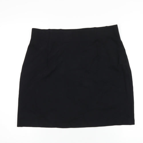 Marks and Spencer Womens Black Viscose A-Line Skirt Size 16