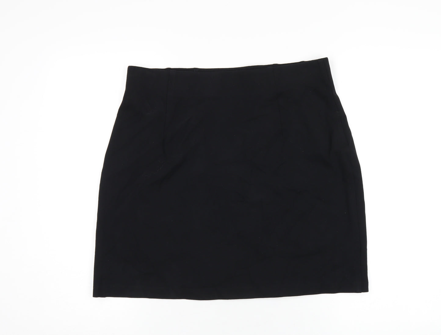 Marks and Spencer Womens Black Viscose A-Line Skirt Size 16