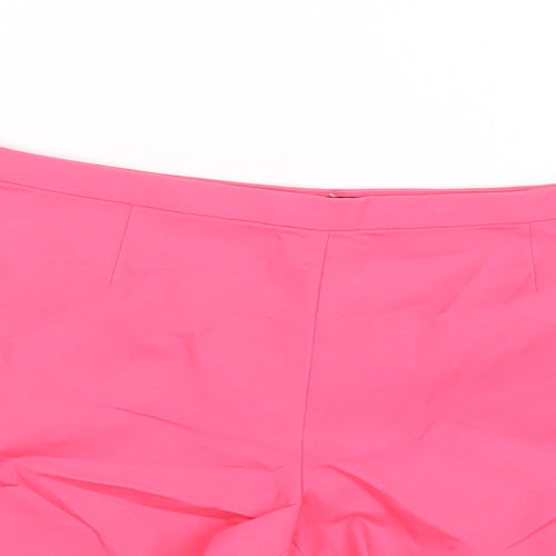 H&M Womens Pink Cotton Basic Shorts Size 12 Regular Zip