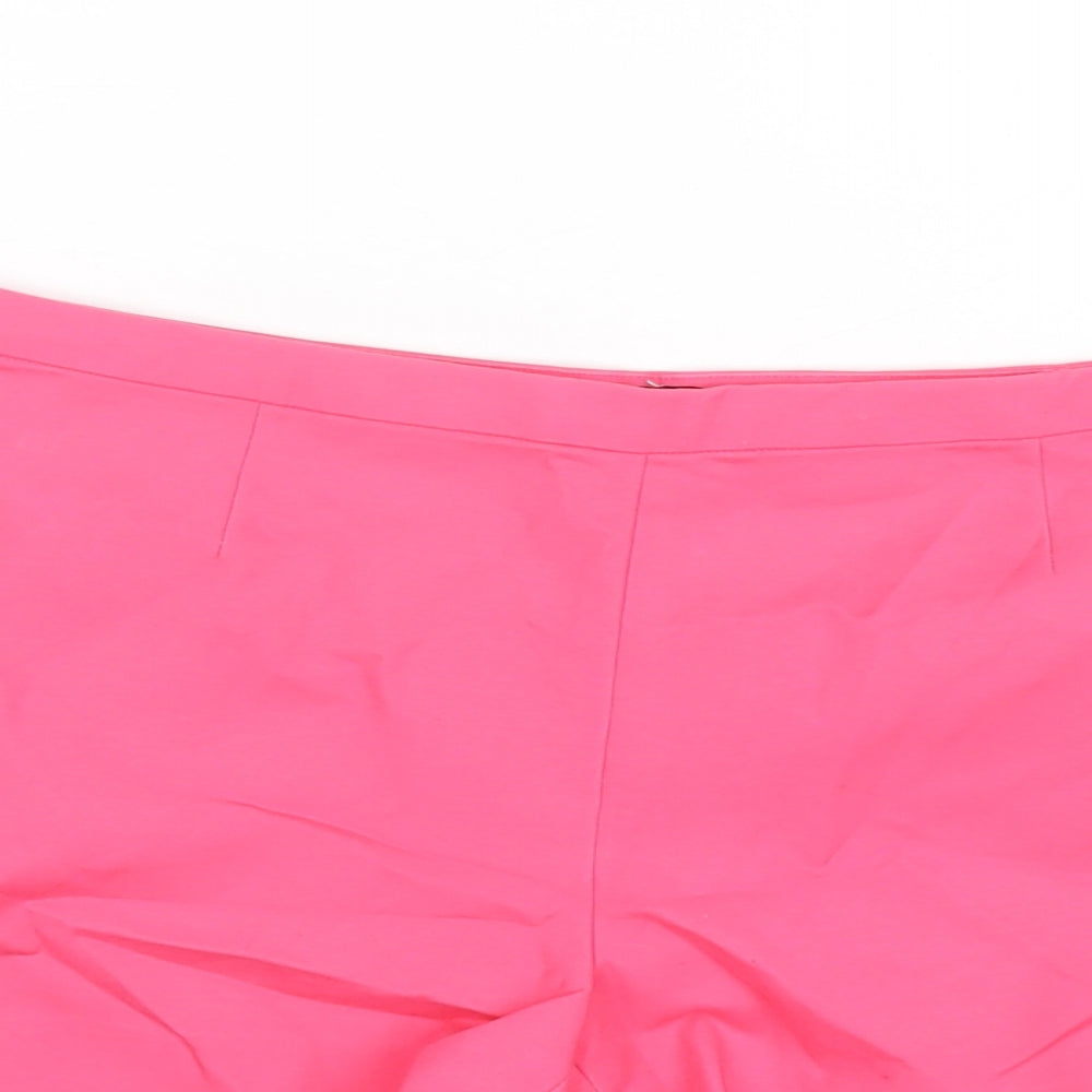 H&M Womens Pink Cotton Basic Shorts Size 12 Regular Zip