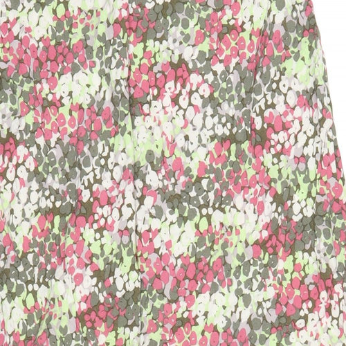 Classic Womens Multicoloured Geometric Viscose A-Line Skirt Size 14