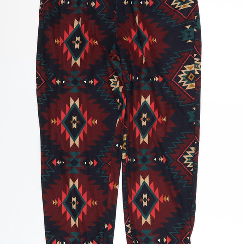 NEXT Mens Multicoloured Geometric Polyester Pyjama Pants Size S Drawstring