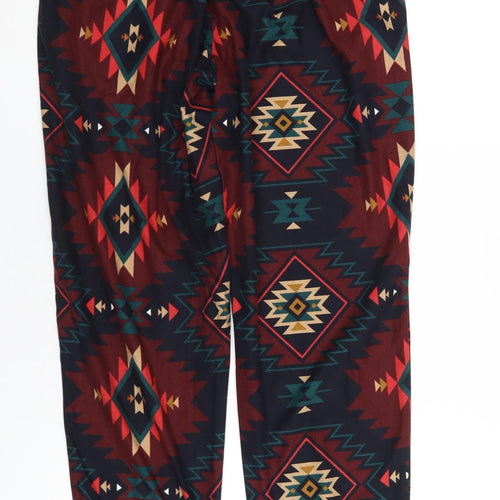 NEXT Mens Multicoloured Geometric Polyester Pyjama Pants Size S Drawstring