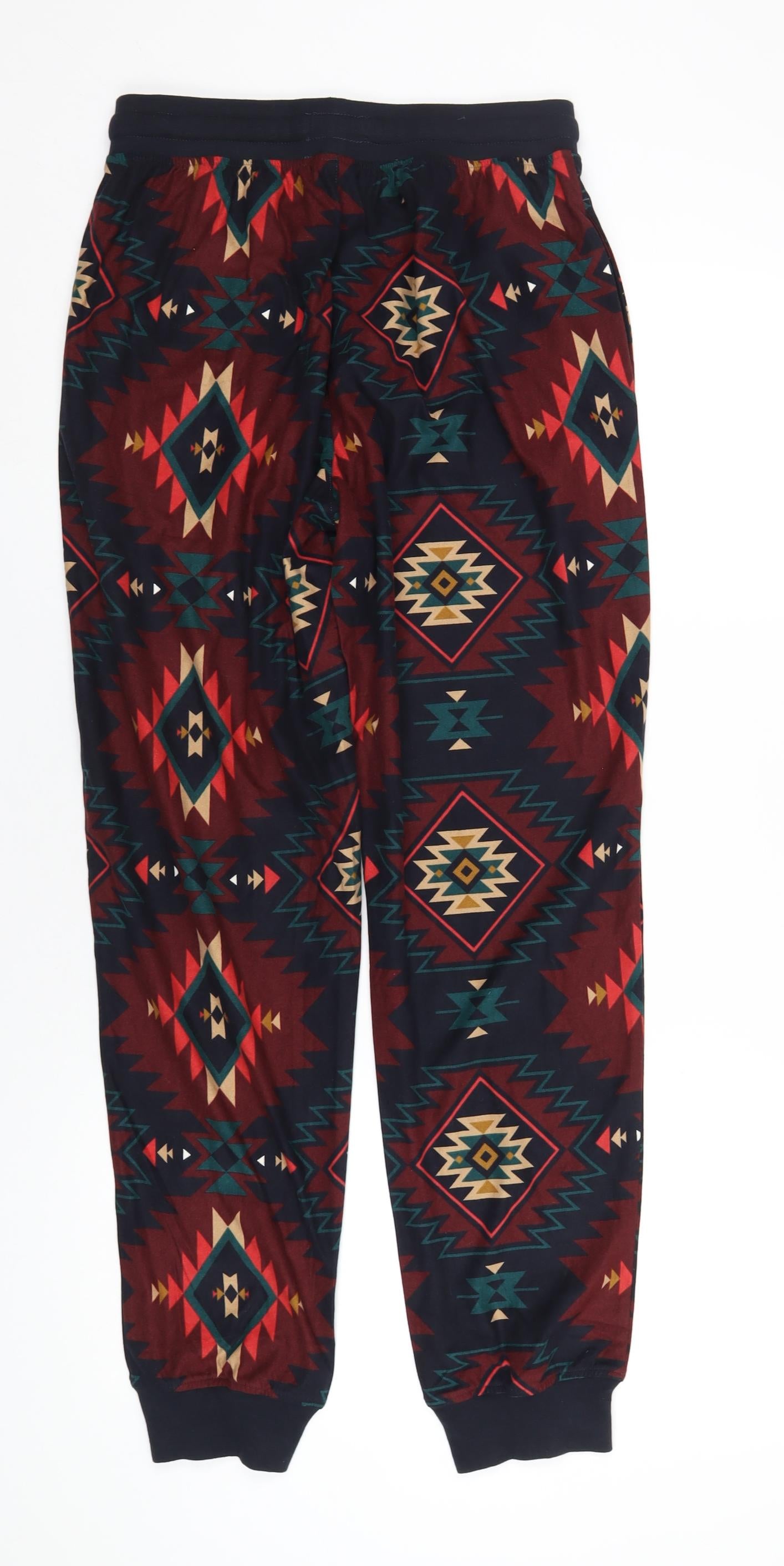 NEXT Mens Multicoloured Geometric Polyester Pyjama Pants Size S Drawstring