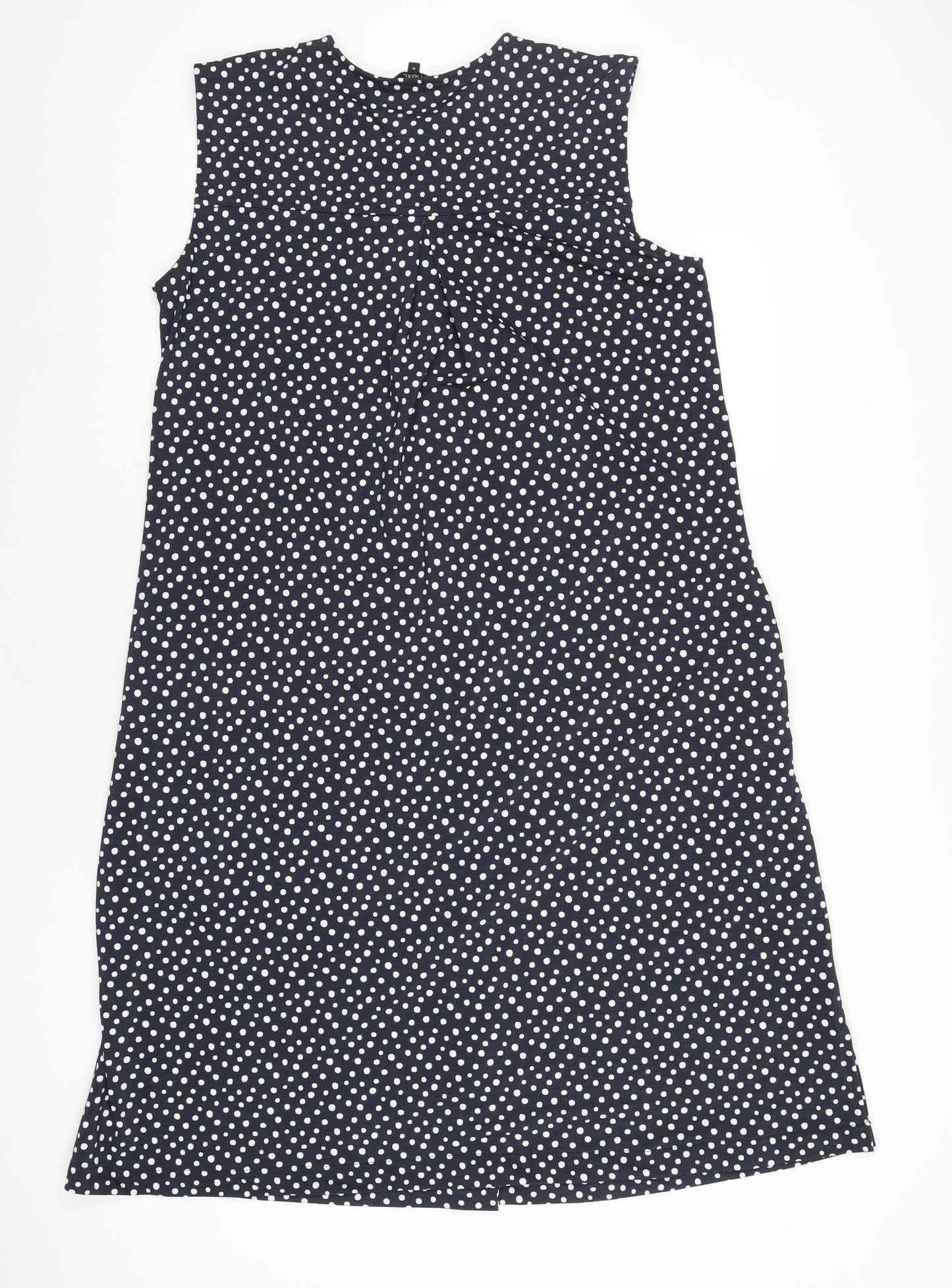 NEXT Womens Blue Polka Dot Polyester A-Line Size 16 Round Neck Button