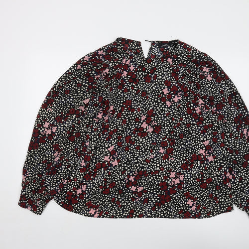 Wallis Womens Multicoloured Geometric Polyester Basic Blouse Size 18 Round Neck