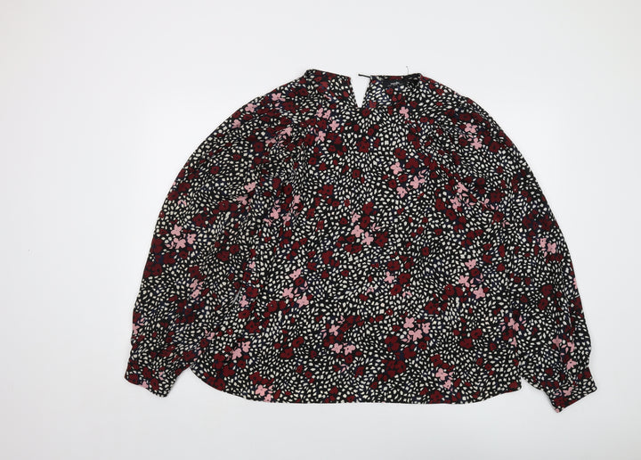 Wallis Womens Multicoloured Geometric Polyester Basic Blouse Size 18 Round Neck