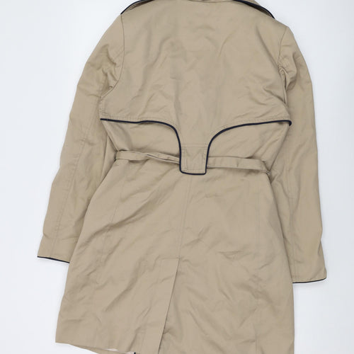 H&M Womens Beige Overcoat Coat Size 10 Button