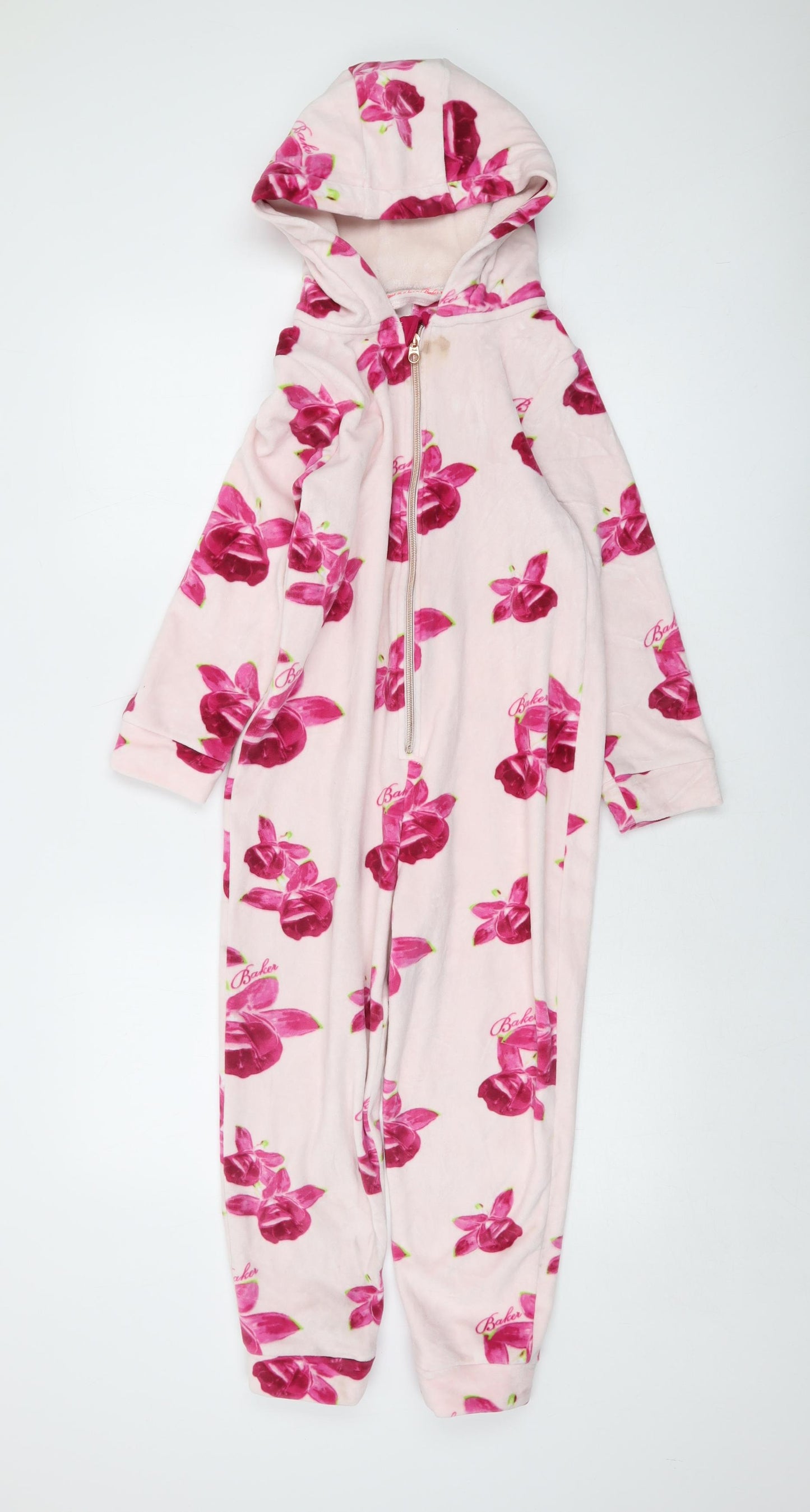 Ted Baker Girls Pink Geometric Polyester Kimono One Piece Size 8-9 Years Zip
