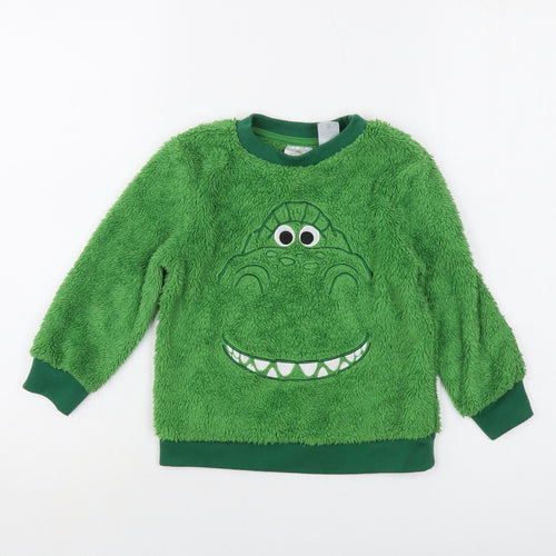 Disney Boys Green Geometric Polyester Pyjama Top Size 4 Years Pullover