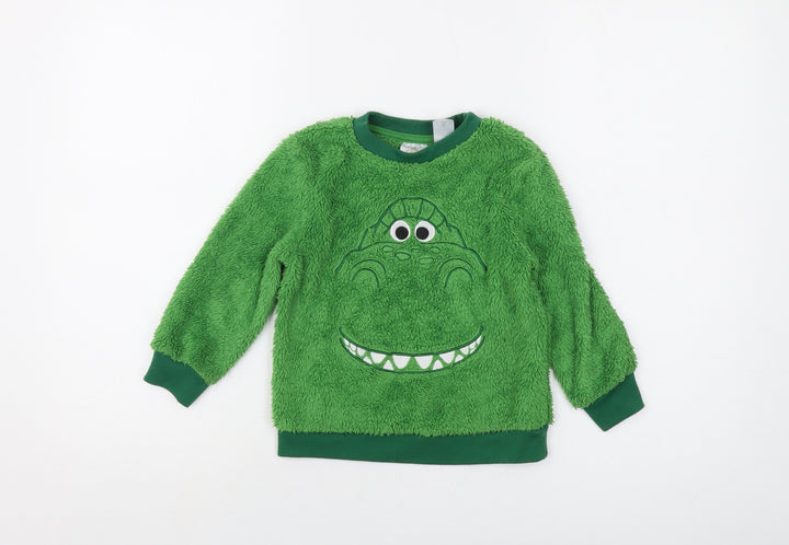 Disney Boys Green Geometric Polyester Pyjama Top Size 4 Years Pullover