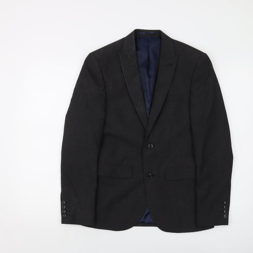 NEXT Mens Grey Polyester Jacket Suit Jacket Size 34 Regular