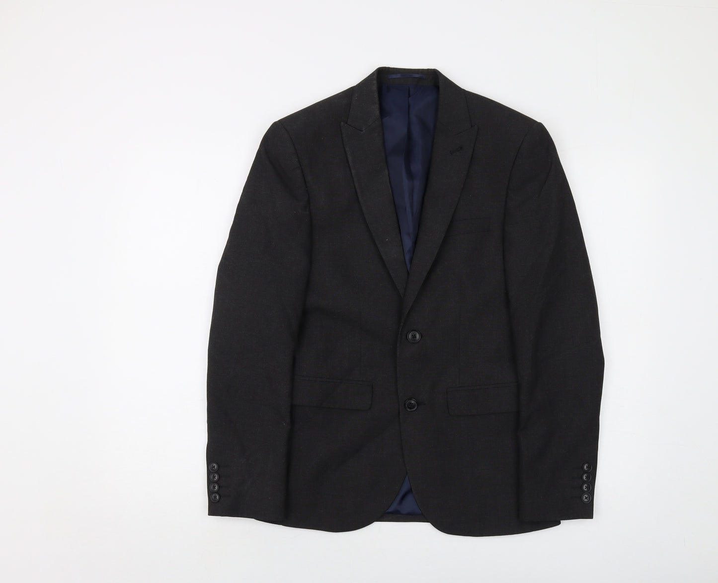 NEXT Mens Grey Polyester Jacket Suit Jacket Size 34 Regular
