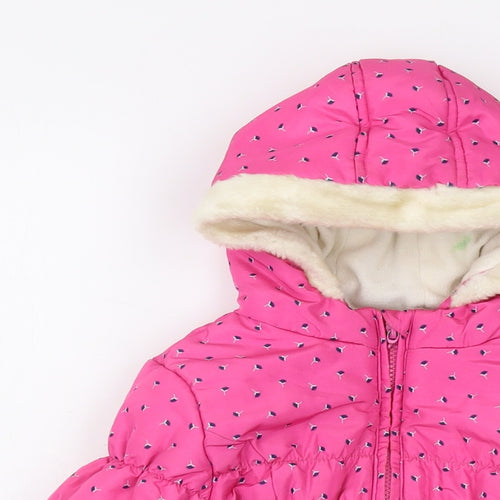 Peppa Pig Girls Pink Geometric Jacket Size 4-5 Years Zip