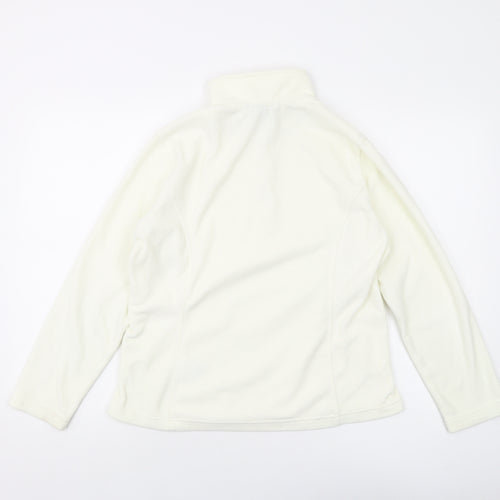 Lands' End Womens Ivory Polyester Pullover Sweatshirt Size M Zip