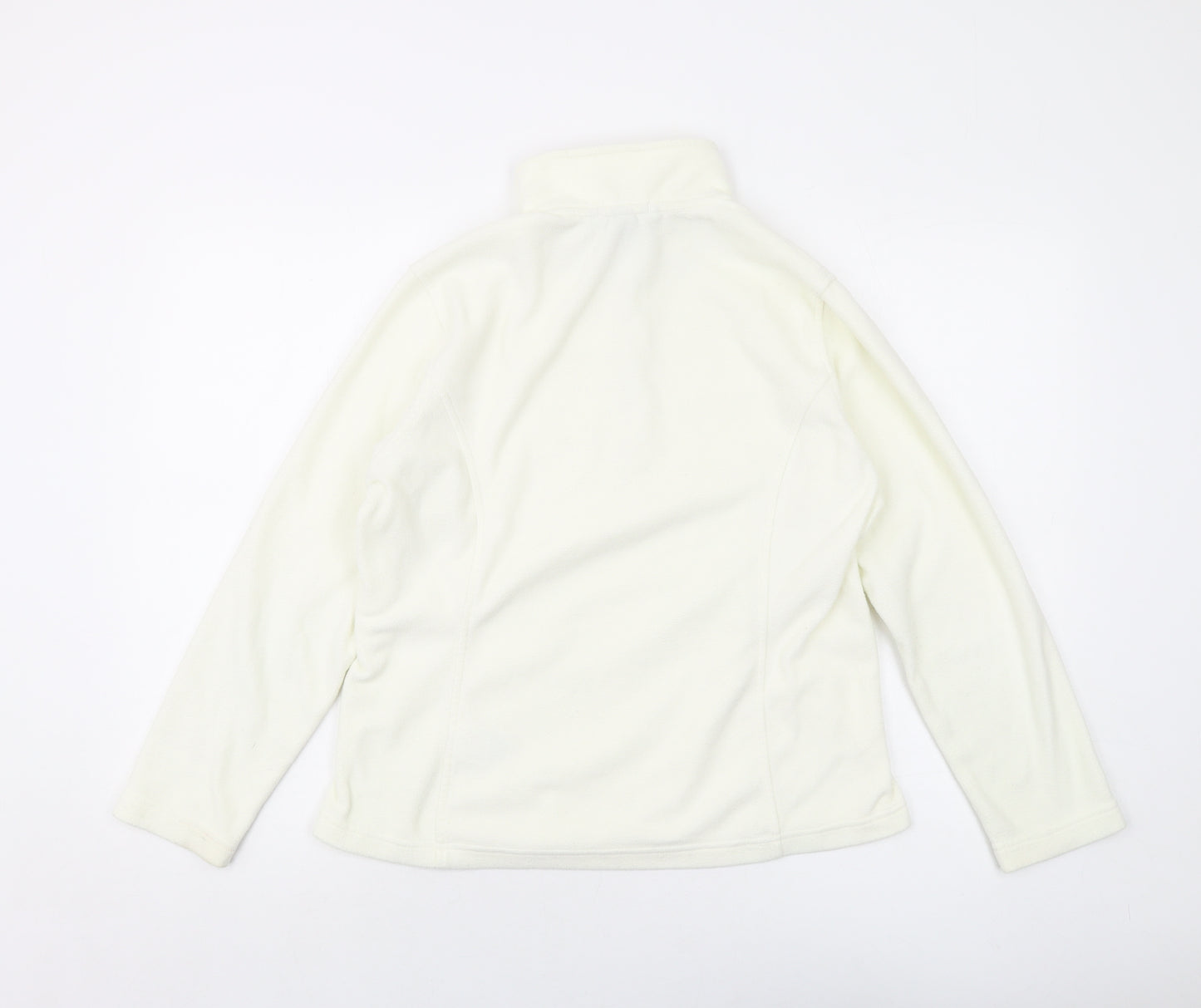 Lands' End Womens Ivory Polyester Pullover Sweatshirt Size M Zip