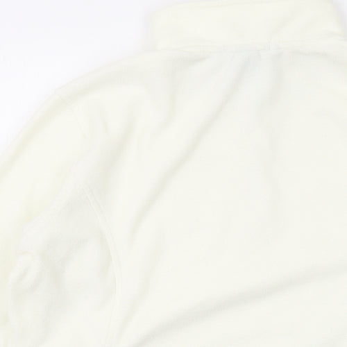 Lands' End Womens Ivory Polyester Pullover Sweatshirt Size M Zip