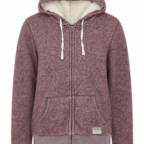 Jack Wills Womens Red Cotton Full Zip Hoodie Size 10 Zip