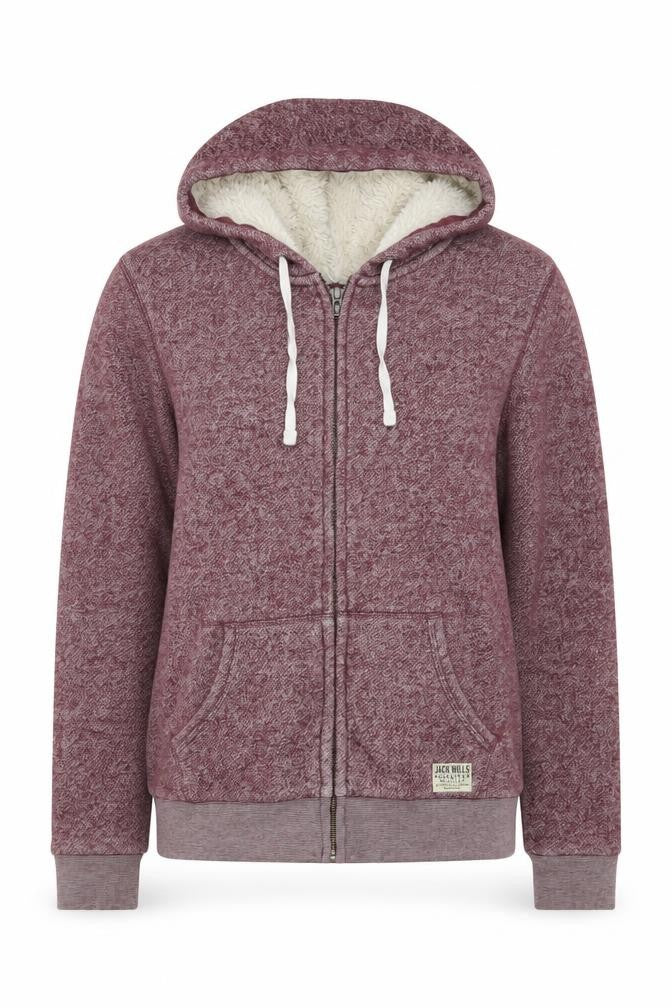 Jack Wills Womens Red Cotton Full Zip Hoodie Size 10 Zip