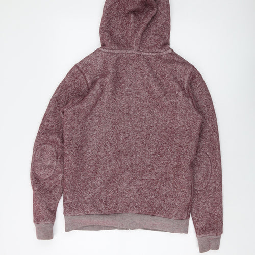 Jack Wills Womens Red Cotton Full Zip Hoodie Size 10 Zip