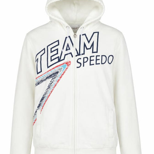 Speedo Womens Ivory Cotton Full Zip Hoodie Size 12 Zip