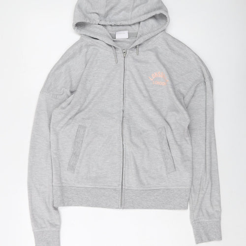 Lonsdale Womens Grey Polyester Full Zip Hoodie Size 12 Zip