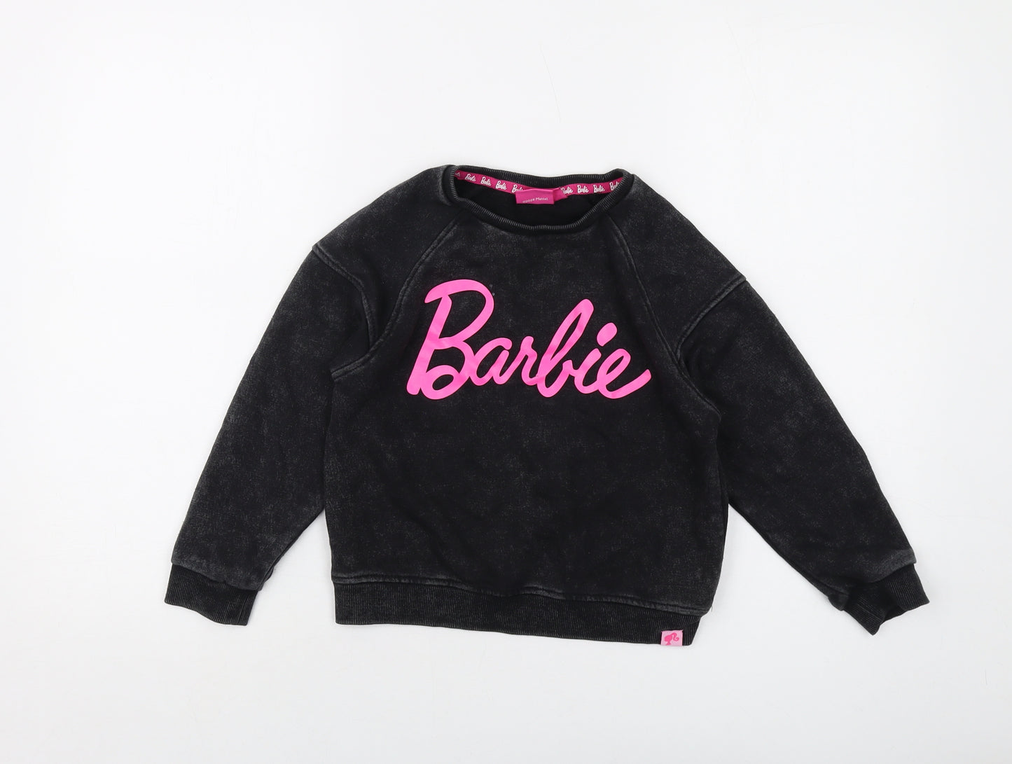 Barbie Girls Grey Cotton Pullover Sweatshirt Size 7-8 Years Pullover