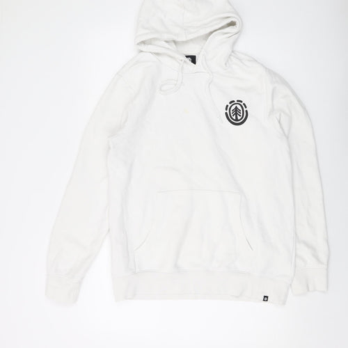Element Mens White Cotton Pullover Hoodie Size M