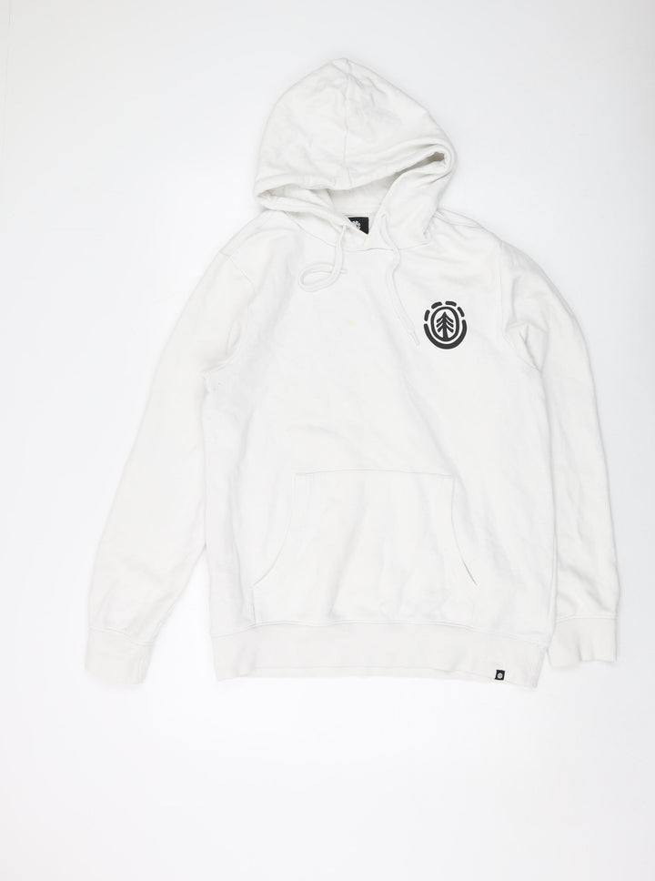 Element Mens White Cotton Pullover Hoodie Size M