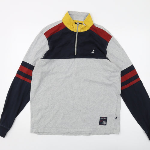 Nautica Mens Grey Cotton Pullover Sweatshirt Size L
