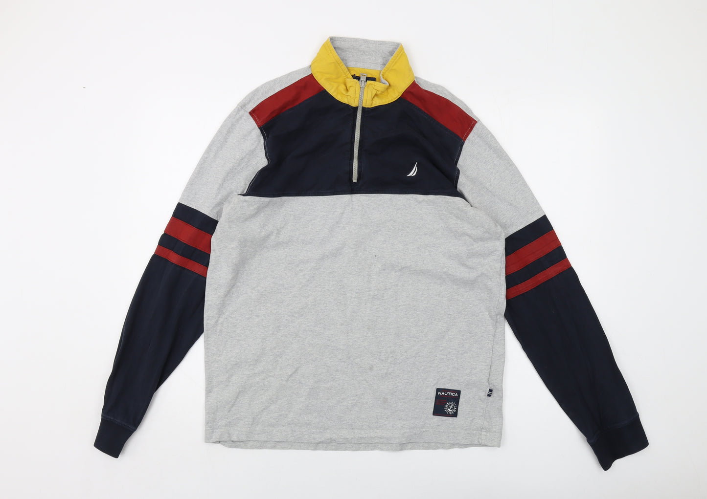 Nautica Mens Grey Cotton Pullover Sweatshirt Size L