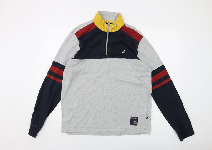 Nautica Mens Grey Cotton Pullover Sweatshirt Size L