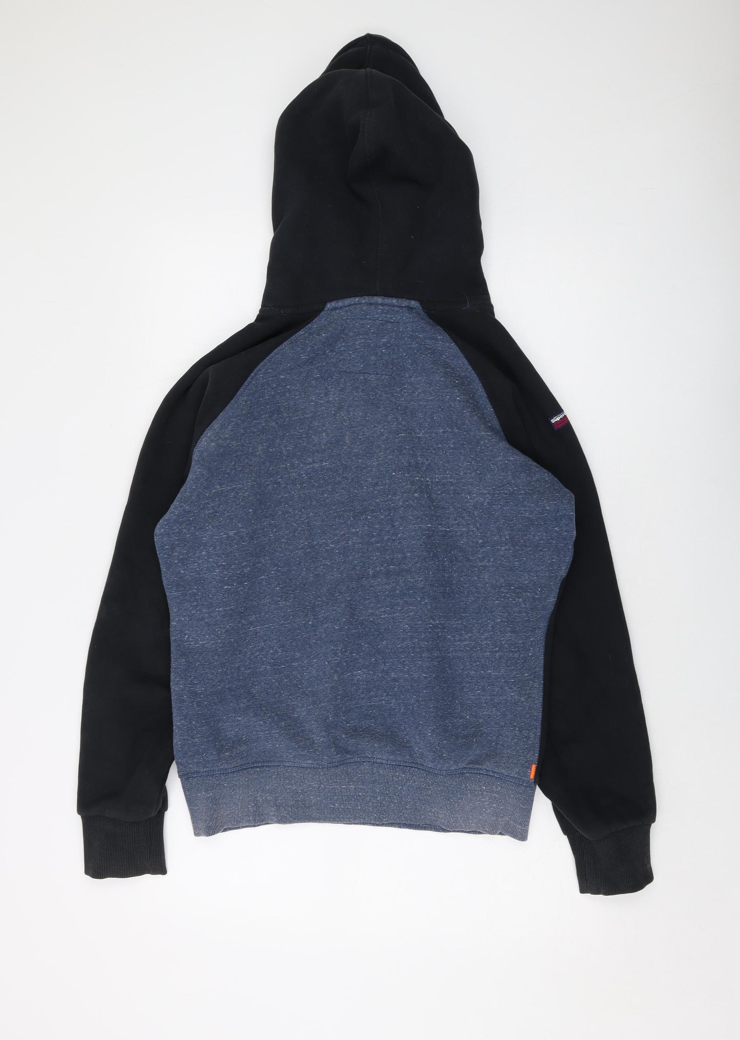 Superdry Mens Blue Cotton Pullover Hoodie Size M - Vintage