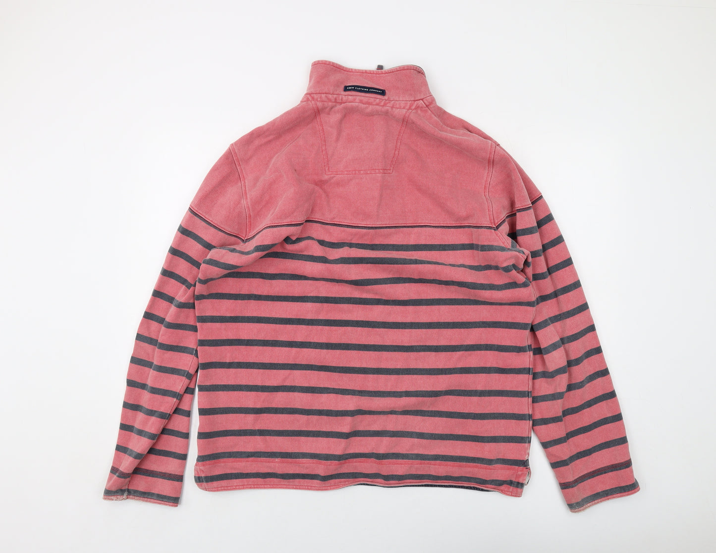 Crew Clothing Mens Red Striped Cotton Pullover Sweatshirt Size L