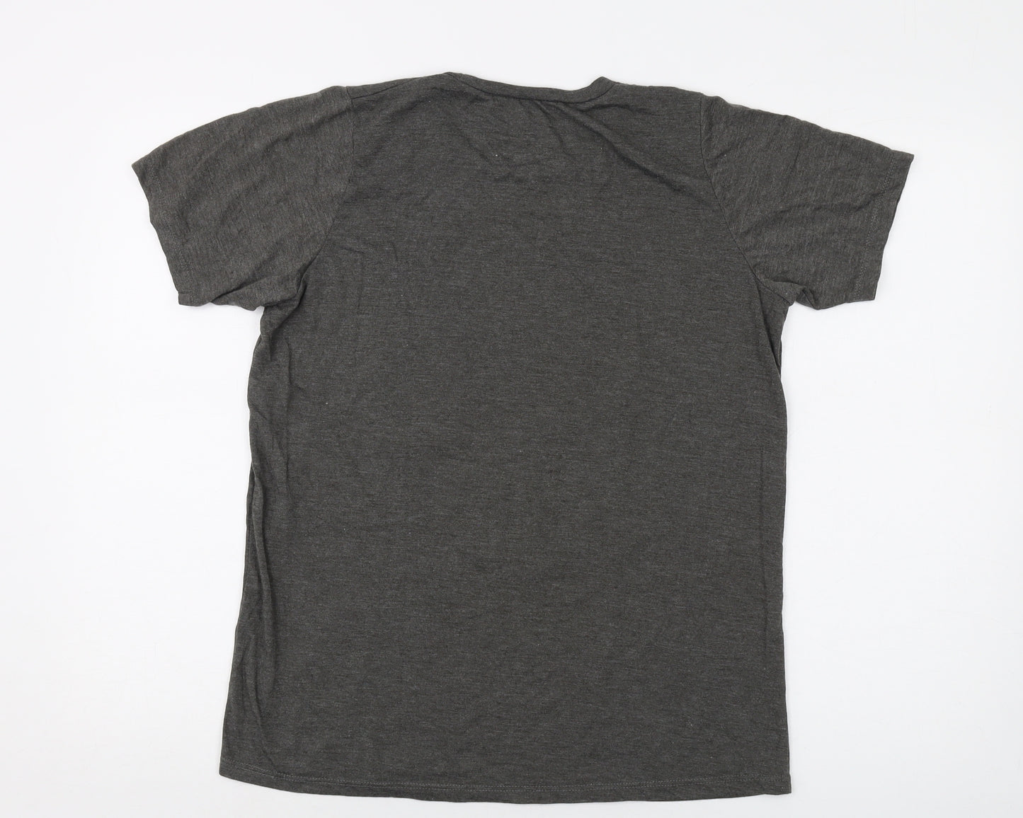 Disney Womens Grey Polyester Basic T-Shirt Size XL Crew Neck - Mickey Mouse