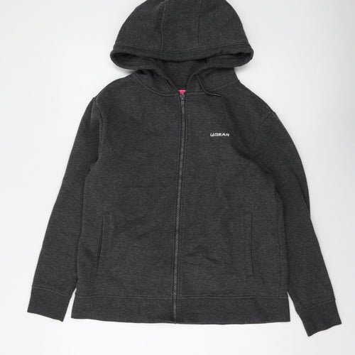 LA Gear Womens Grey Polyester Full Zip Hoodie Size 14 Zip