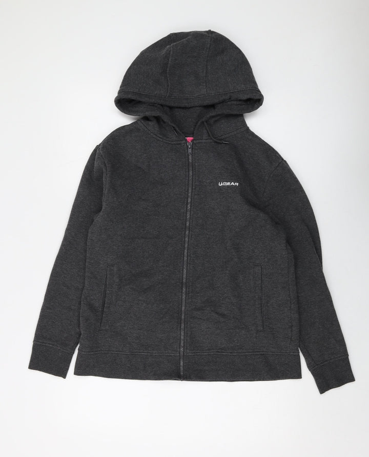 LA Gear Womens Grey Polyester Full Zip Hoodie Size 14 Zip