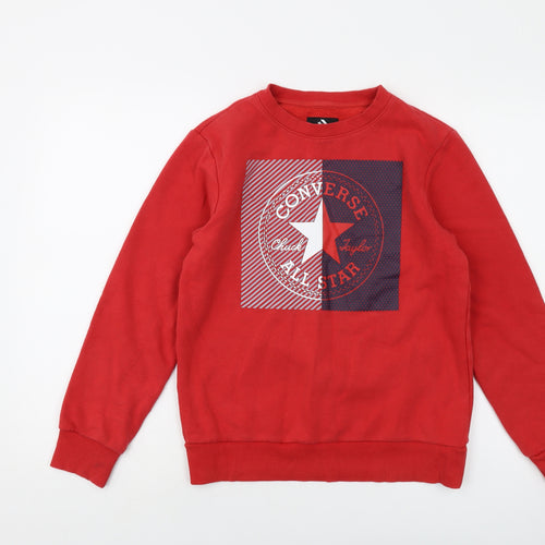 Converge Boys Red Cotton Pullover Sweatshirt Size 12-13 Years Pullover