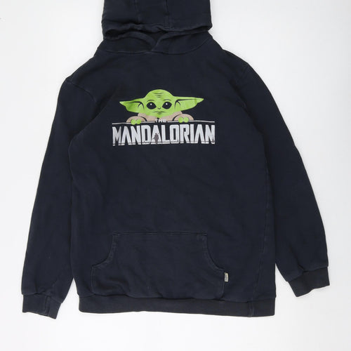 Mandalorian Boys Blue Cotton Pullover Hoodie Size 14-15 Years Pullover