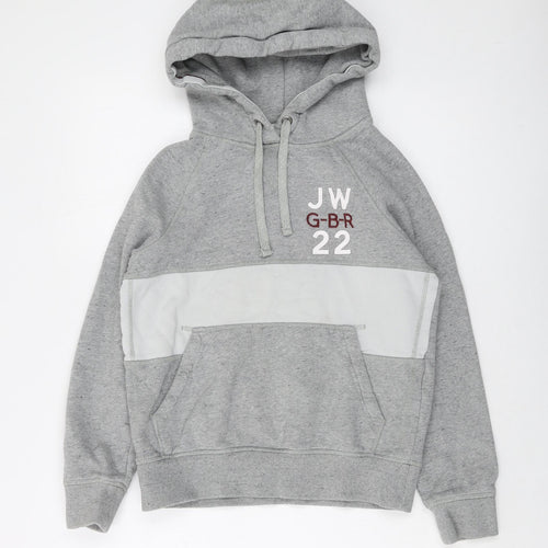 Jack Wills Womens Grey Cotton Pullover Hoodie Size 6 Pullover