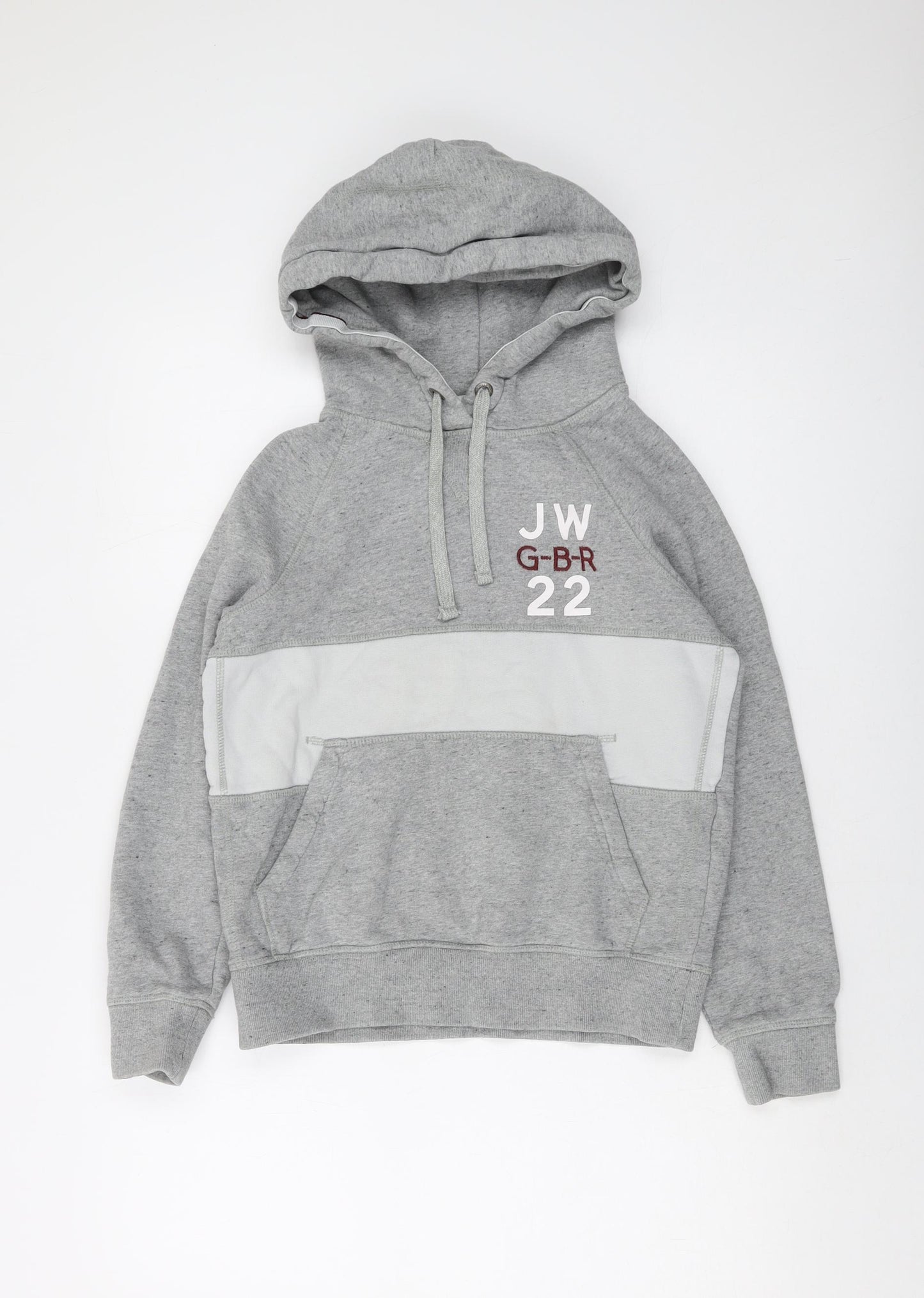 Jack Wills Womens Grey Cotton Pullover Hoodie Size 6 Pullover