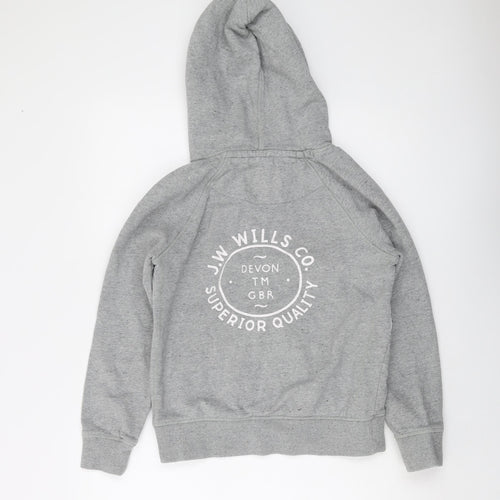 Jack Wills Womens Grey Cotton Pullover Hoodie Size 6 Pullover