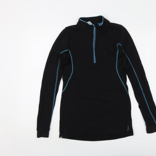 Oxylane Womens Black Polyester Pullover Sweatshirt Size M Zip