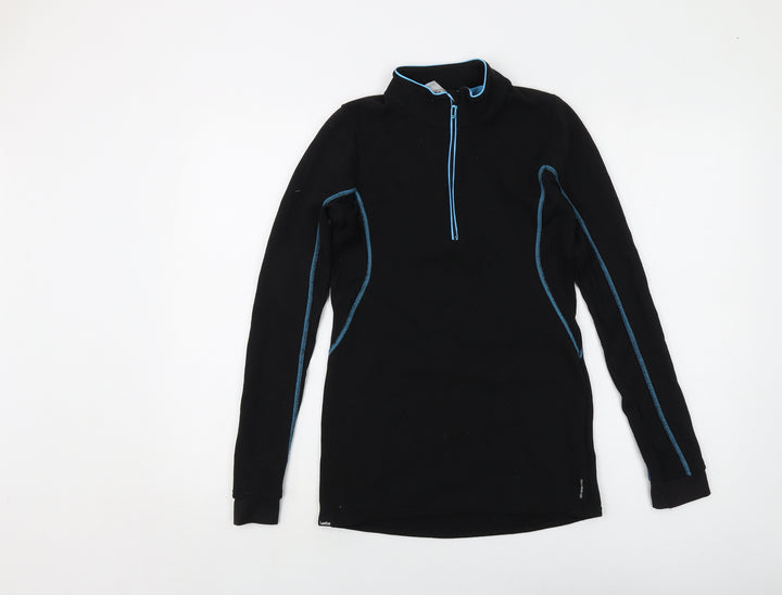 Oxylane Womens Black Polyester Pullover Sweatshirt Size M Zip