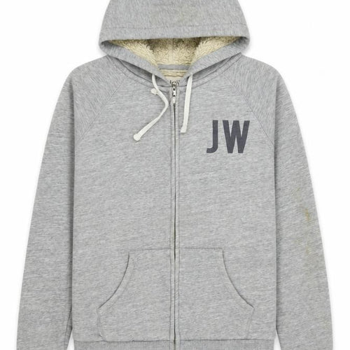 Jack Wills Womens Grey Cotton Full Zip Hoodie Size 12 Zip