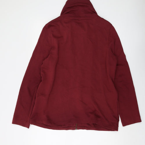 Lands' End Womens Red Cotton Full Zip Sweatshirt Size M Zip