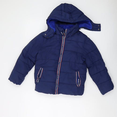 Boden Boys Blue Puffer Jacket Jacket Size 7-8 Years Zip