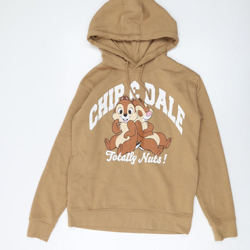 Disney Womens Brown Cotton Pullover Hoodie Size 2XS Pullover - Chip & Dale